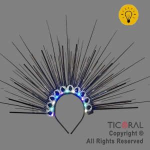 VINCHA DESTELLOS LUMINOSA NEGRO x 1